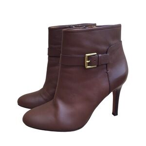 COACH Mason Women’s Brown Leather Buckle Heeled Ankle Boot Woman’s Size 9B